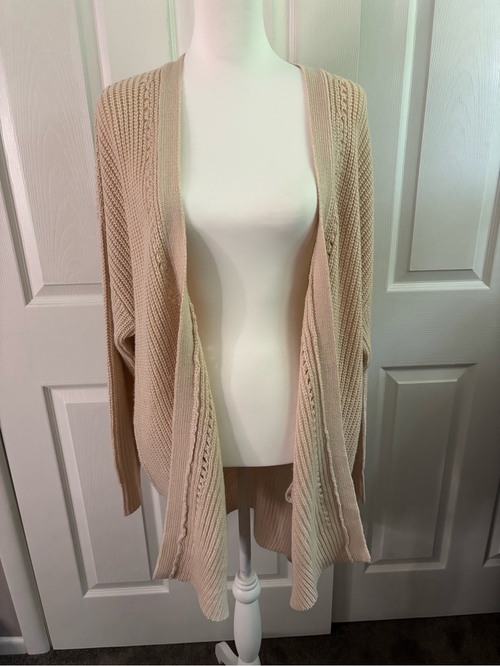 Charlotte Russe Light Beige Open-Front Knit Cardigan